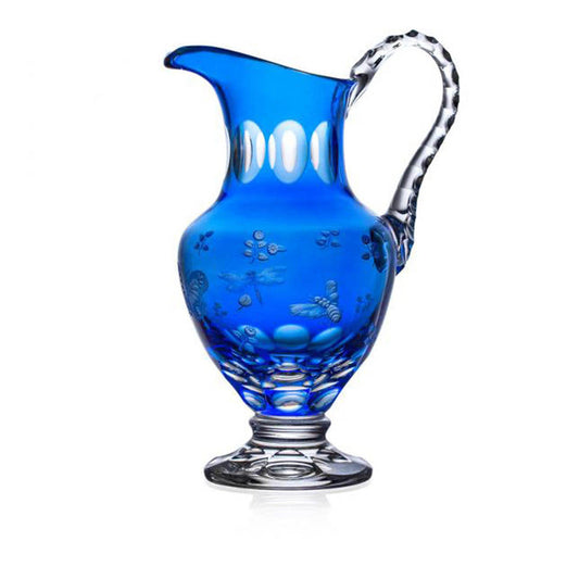 Springtime Sky Blue Footed Water Pitcher - 1.0 Liter by Varga Crystal