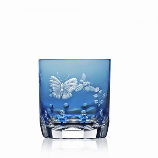 Springtime Sky Blue Old Fashioned Glass by Varga Crystal