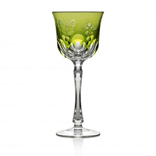 Springtime Yellow-Green Wine Hock by Varga Crystal