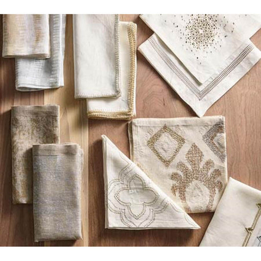 Starburst Napkin Gold/Silver/White by Kim Seybert