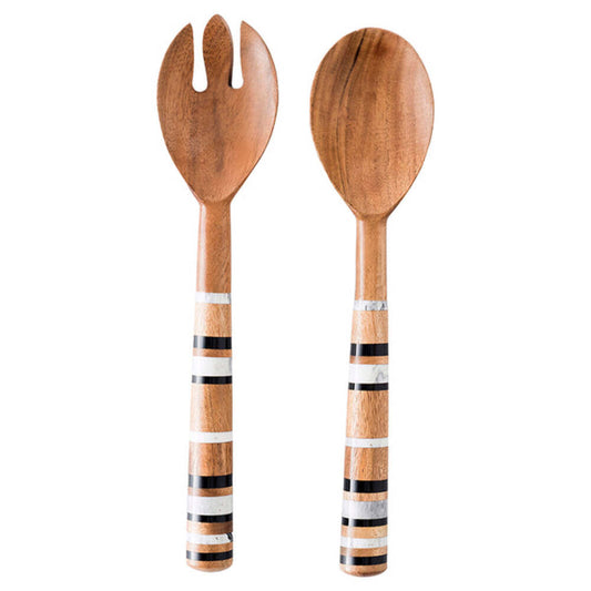 Stonewood Stripe Salad Server Set of 2 by Juliska