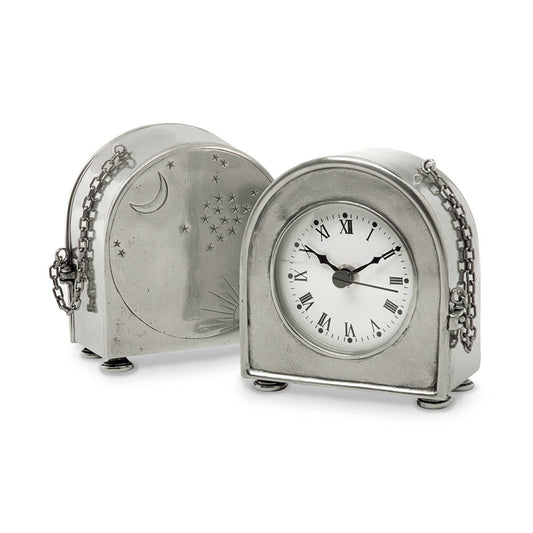 Table Clock by Match Pewter