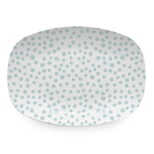 Teal Dotty Platter by Mariposa