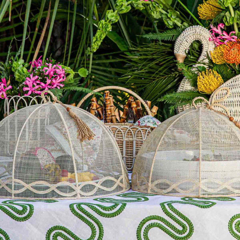 Tuileries Garden Mesh Round Food Cover Set of 2 - Natural by Juliska Additional Image-2