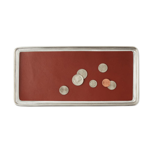 Vanity Tray with Leather Insert by Match Pewter