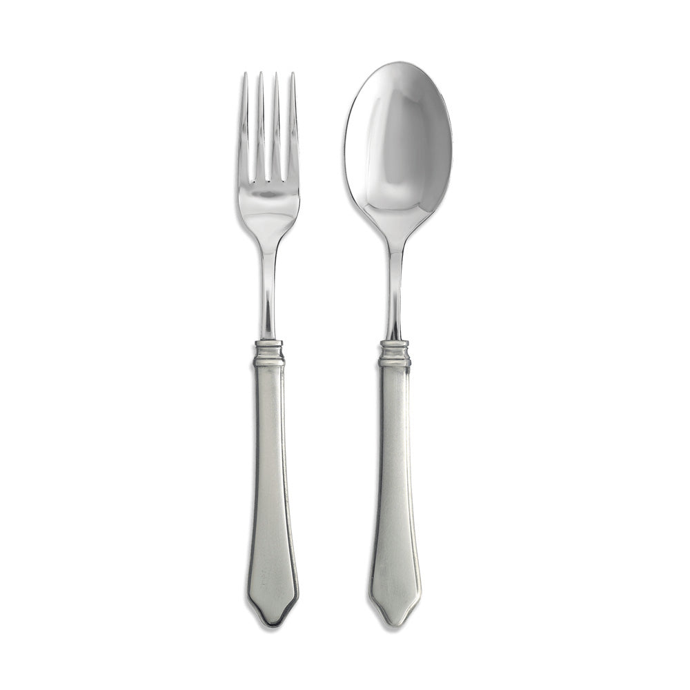 Violetta Serving Fork & Spoon Set by Match Pewter