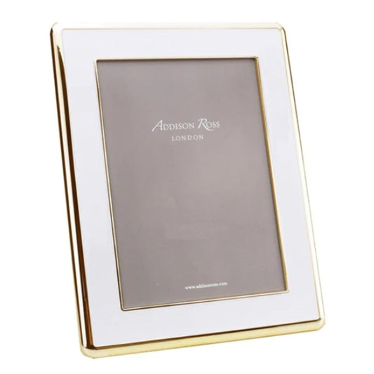 White and Gold Wide Curve Frame (8"x10") by Addison Ross