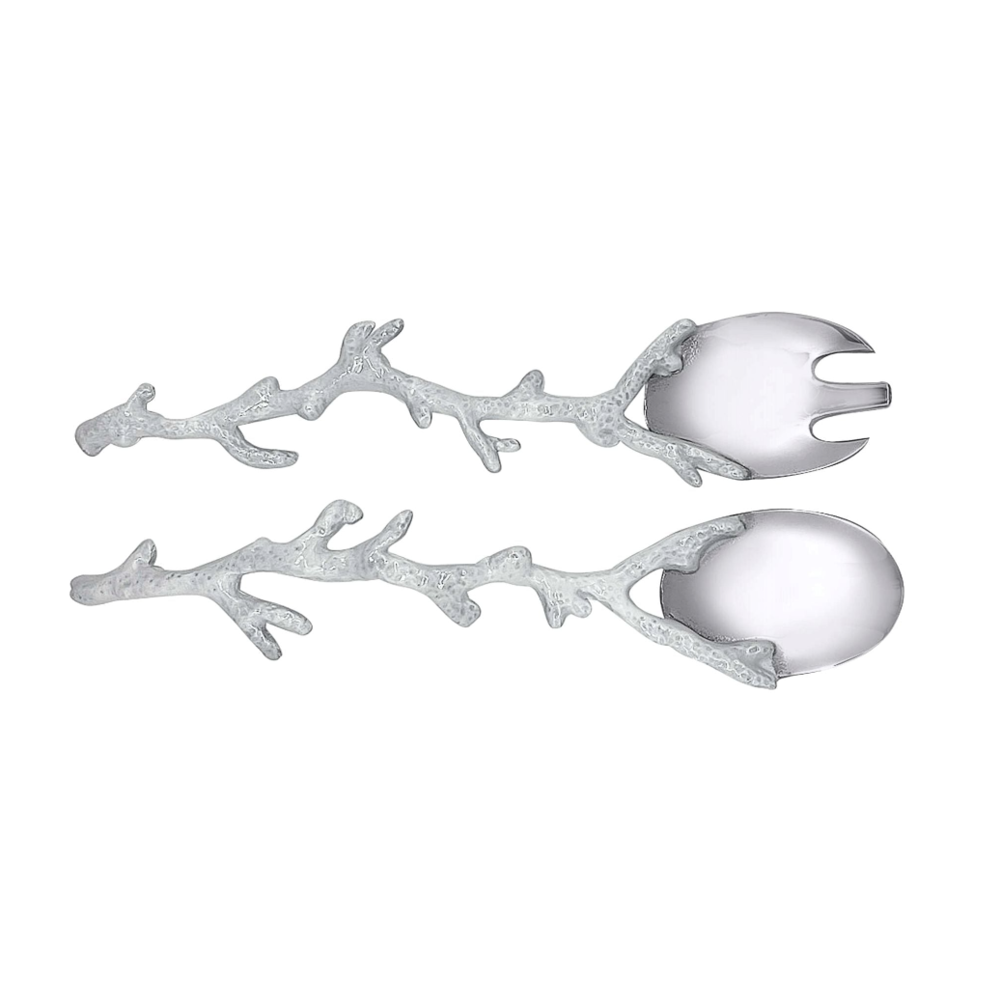 White Coral Salad Servers by Mariposa