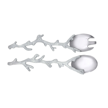 White Coral Salad Servers by Mariposa
