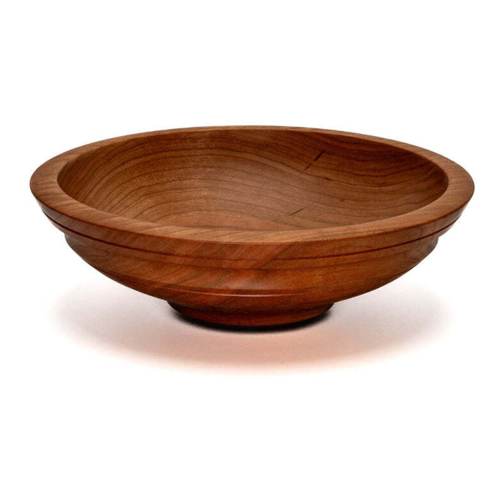 Willoughby Small 9" Cherry Round with Ridge Wooden Bowl by Andrew Pearce Additional Image - 1